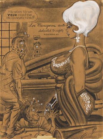 BILL WARD (1919 - 1998) "You mean to say your front end failed inspection!!"                                                                     